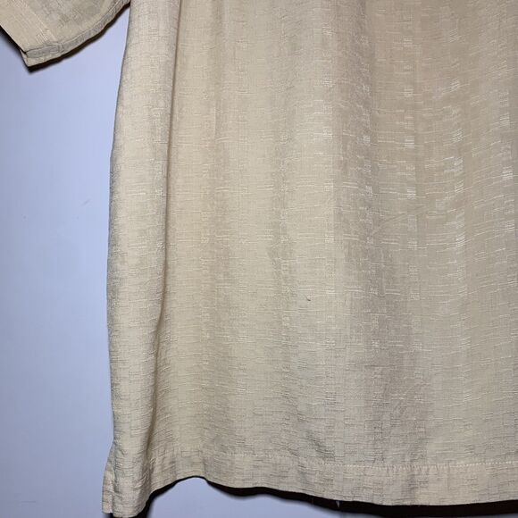 Brandini 100% Silk Mens Short Sleeve Shirt Preppy Formal Vacation Size Large - Picture 12 of 15